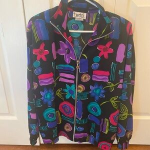 Teddi Women's Colorful Abstract Bomber Jacket